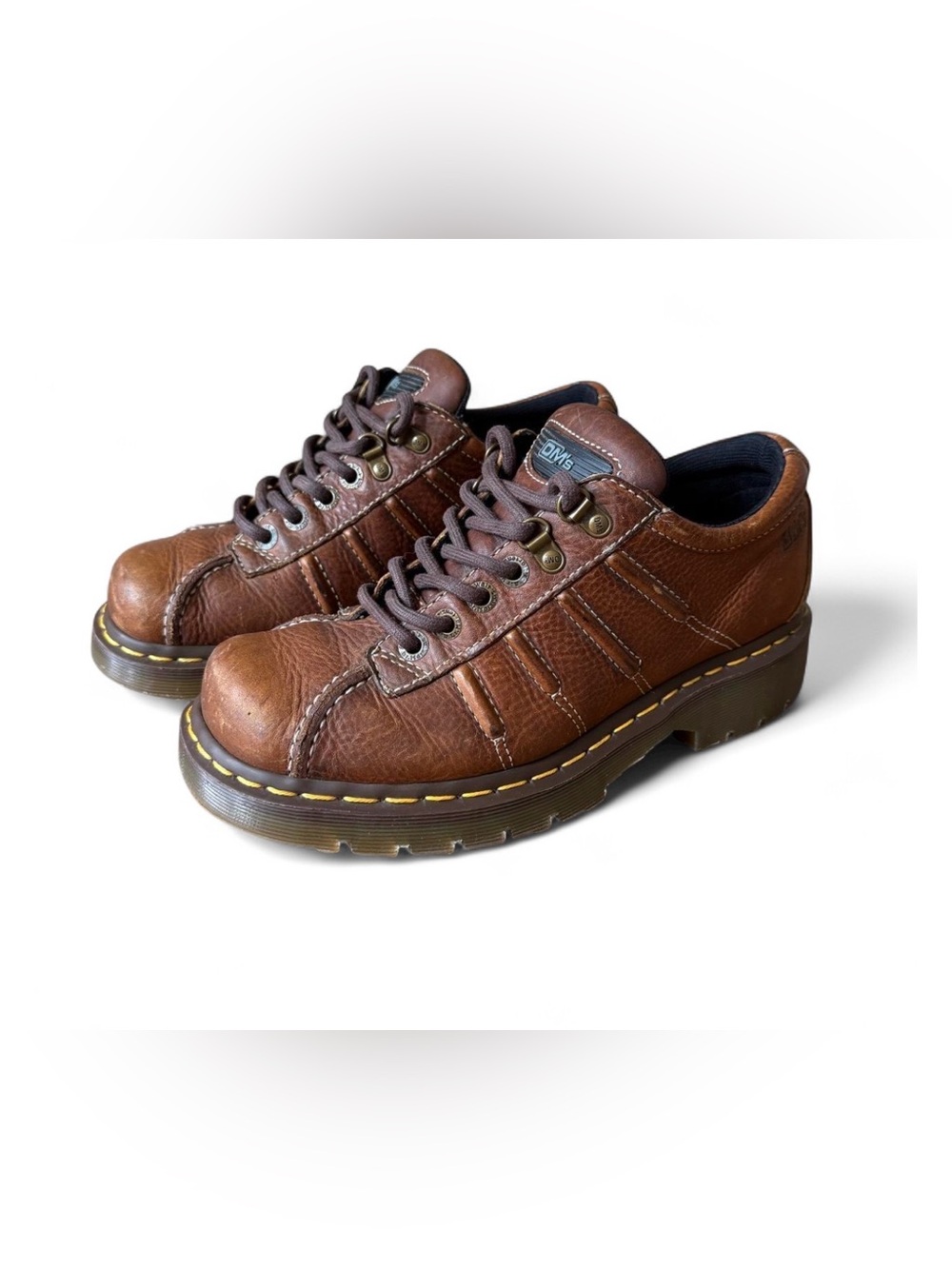 VTG Dr Martens Y2K Brown Oxford Chunky Low Top Leather Lace Up Unisex Sz 9M 10L